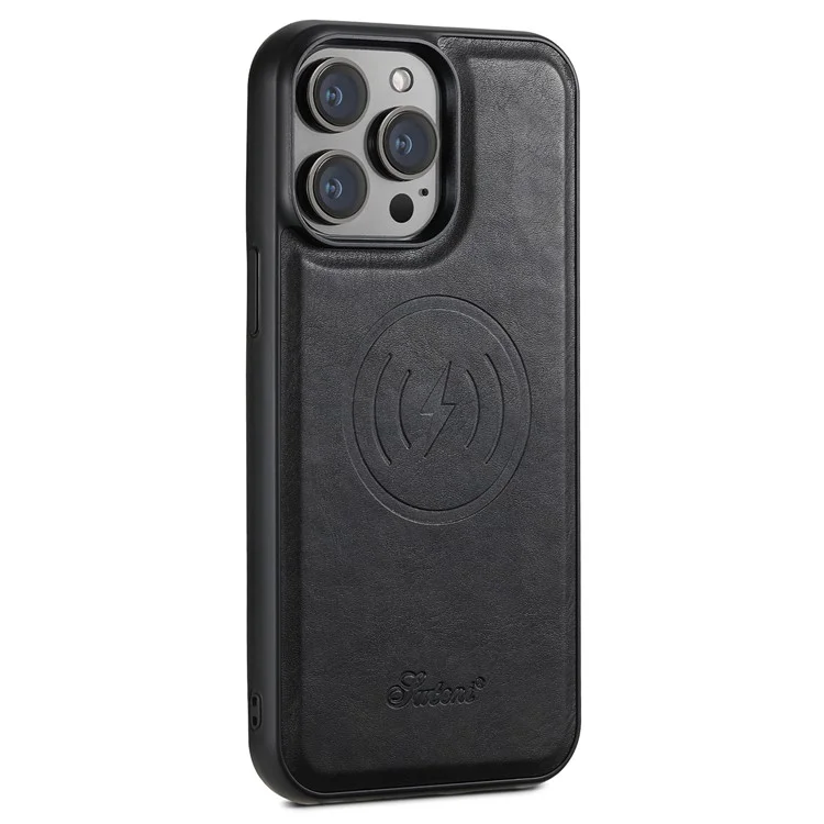 SUTENI H15 Para iPhone 13 Pro Capa Bolso para Cartão Suporte de Apoio Capa de Telefone Compatível com Magsafe - Preto