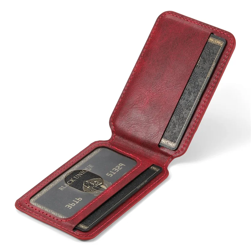 SUTENI H15 For iPhone 13 Pro Case Card Bag Kickstand Phone Cover Compatible with Magsafe - Red