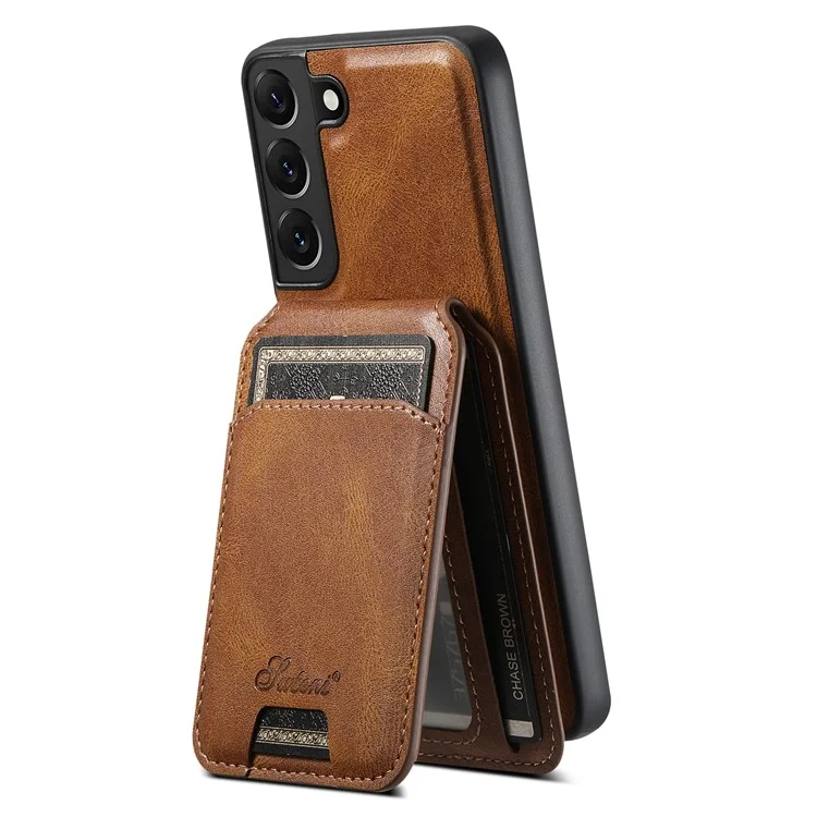 SUTENI H15 für Samsung Galaxy S22 5G Handyhülle mit Kartenfach Abnehmbar Hülle - Braun