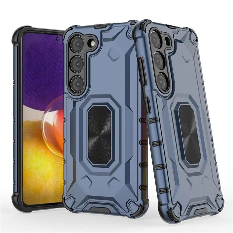 For Samsung Galaxy S23 Phone Case Hard PC Soft TPU Protective Cover - Blue