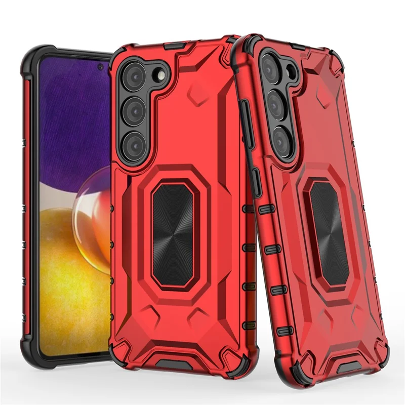 For Samsung Galaxy S23 Phone Case Hard PC Soft TPU Protective Cover - Red
