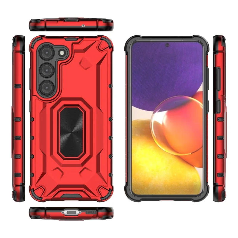 For Samsung Galaxy S23 Phone Case Hard PC Soft TPU Protective Cover - Red