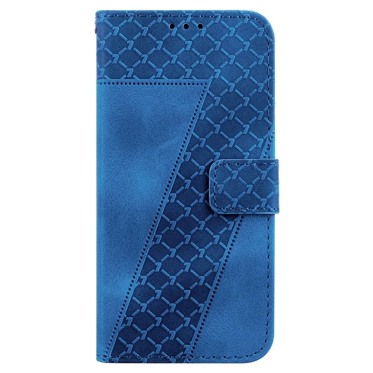 Per Samsung Galaxy S24 Ultra Case PU Leather+TPU Imprinted Phone Protection Cover - Dark Blue