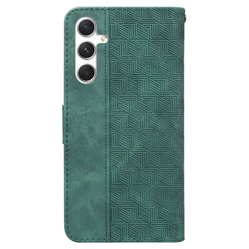 Til Samsung Galaxy S24 Case Krasresistent Telefonbeskyttelse med Indgraveret PU Læderdæksel - Grøn