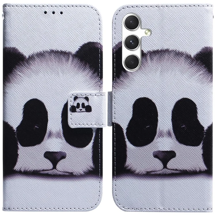 Custodia Portafoglio Anti-Drop per Samsung Galaxy S24+ Custodia con Stampa a Motivi in Pelle PU Flip Cover - Panda