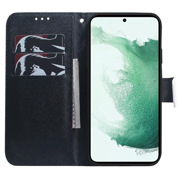 Custodia Portafoglio Anti-Drop per Samsung Galaxy S24+ Custodia con Stampa a Motivi in Pelle PU Flip Cover - Panda
