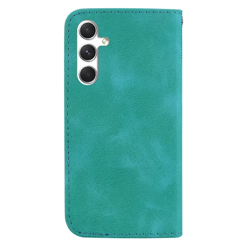 Para Samsung Galaxy S24 Case Magnetic Clasp Leather Wallet Imprinted Phone Cover - Verde