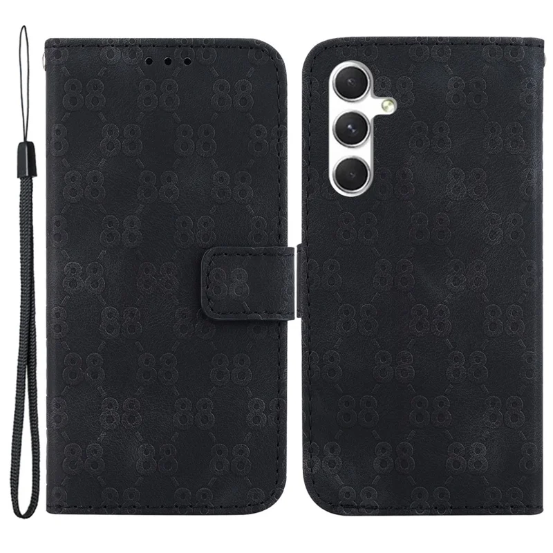 For Samsung Galaxy S24+ Case Wallet Stand Double 8-Shape Phone Cover - Black