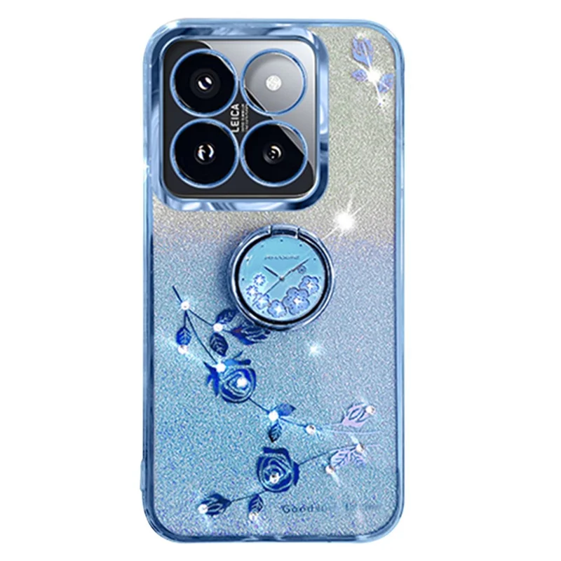 KADEM для чехла Xiaomi 14 Pro с кольцевой подставкой Glitter TPU Phone Shell - Blue