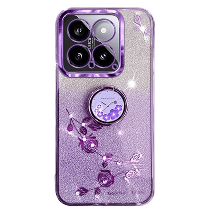 KADEM For Xiaomi 14 Cover Drop Resistant TPU Phone Case with Ring Kickstand - Purple