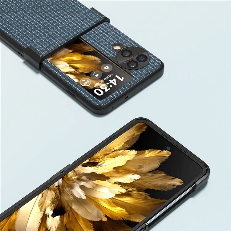 ABEEL Pour Oppo Find N3 Flip 5G Étui de téléphone Conception de charnière Revêtement antidérapant - Bleu