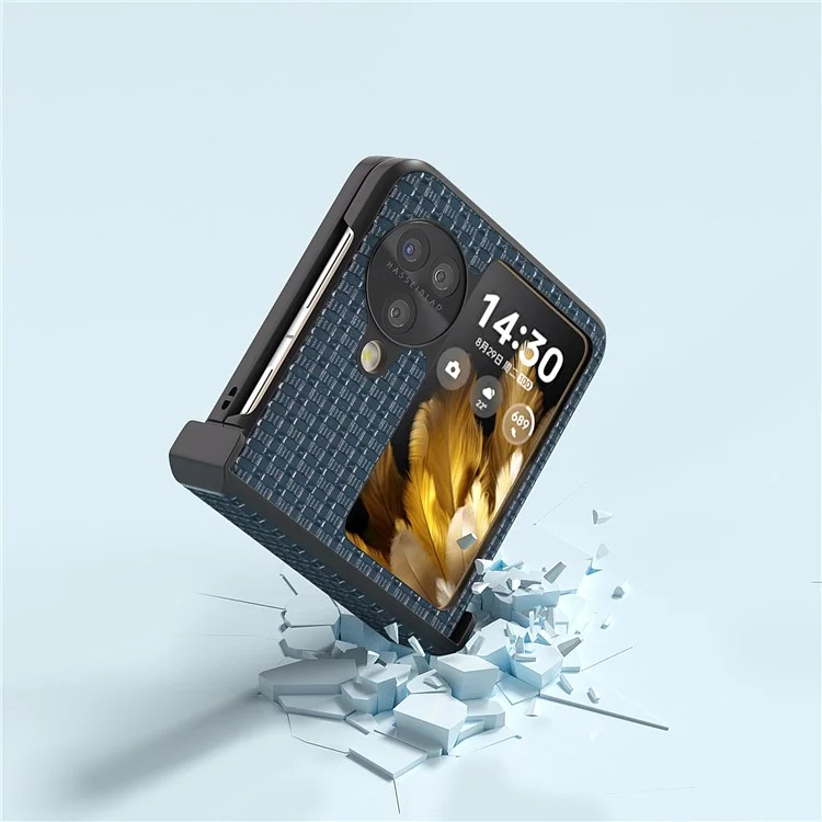 ABEEL Pour Oppo Find N3 Flip 5G Étui de téléphone Conception de charnière Revêtement antidérapant - Bleu
