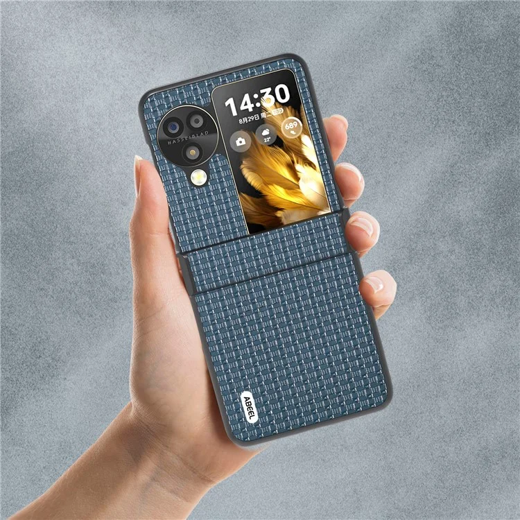 ABEEL Pour Oppo Find N3 Flip 5G Étui de téléphone Conception de charnière Revêtement antidérapant - Bleu