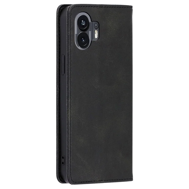 For Nothing Phone (2) Case Magnetic Auto Closing Phone Leather Cover - Black