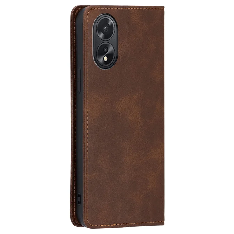 For Oppo A38 4G / A18 4G Case Magnetic Auto Closing Leather Cover with Wallet Stand - Brown