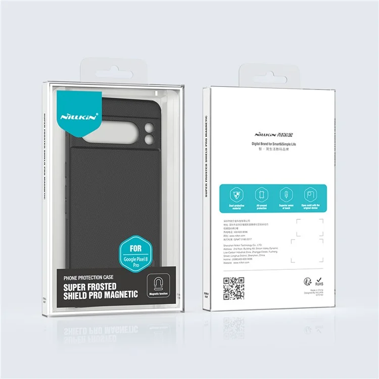 NILLKIN Frosted Shield Pro for Google Pixel 8 Pro Case PC+TPU Matte Mobile Phone Cover - Black