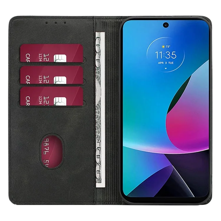 Para Motorola Moto G Stylus (2023) Capa de Couro Carteira Suporte Capa de Telefone Celular - Preto