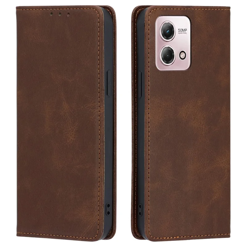 For Motorola Moto G Stylus (2023) Leather Case Wallet Stand Mobile Phone Cover - Brown