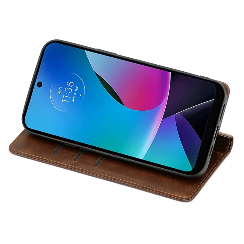 For Motorola Moto G Stylus (2023) Leather Case Wallet Stand Mobile Phone Cover - Brown