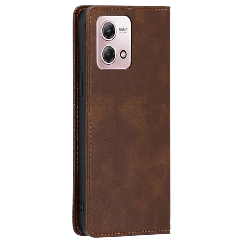 For Motorola Moto G Stylus (2023) Leather Case Wallet Stand Mobile Phone Cover - Brown