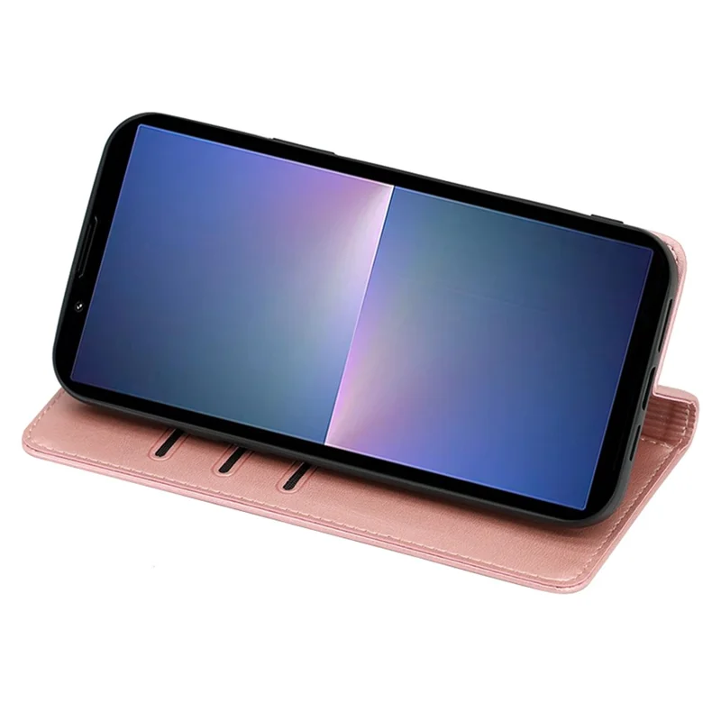 Per Sony Xperia 5 V Case Custodia Portafoglio in Pelle con Chiusura Magnetica - Rosa Oro