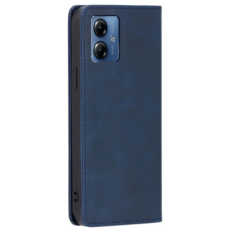 Funda de cuero con tapa y soporte para Motorola Moto G14 4G - Zafiro