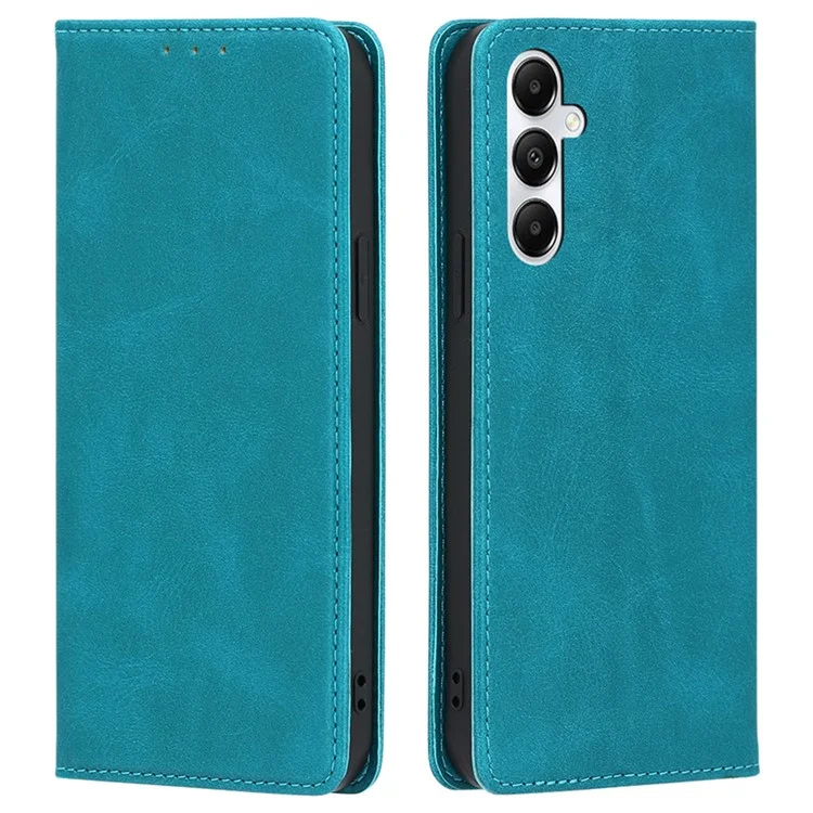 Per Samsung Galaxy A05s 4G Phone Case PU Leather+TPU Calf Texture Stand Cover - Baby Blue
