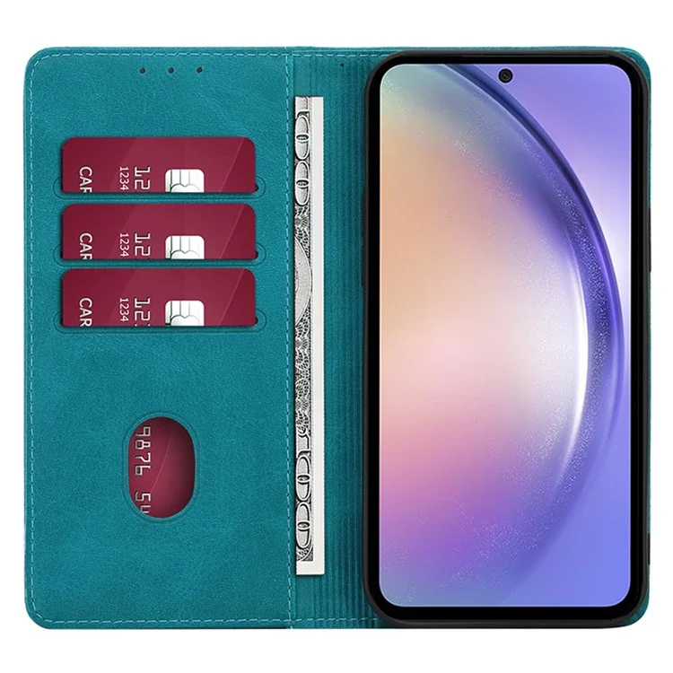 Per Samsung Galaxy A05s 4G Phone Case PU Leather+TPU Calf Texture Stand Cover - Baby Blue