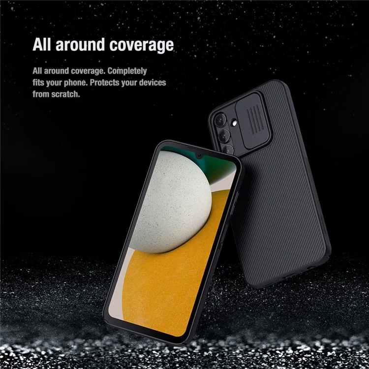 NILLKIN CamShield pour Samsung Galaxy A15 5G / 4G Étui Slim-Fit Hard PC Coque de Téléphone avec Protecteur d'Objectif Coulissant - Noir