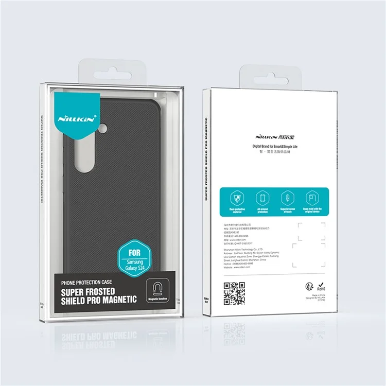 NILLKIN Frosted Shield Pro for Samsung Galaxy S24 Phone Case Compatible with MagSafe - Black