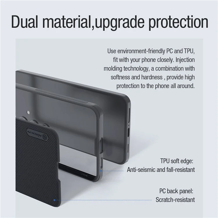 NILLKIN Frosted Shield Pro for Samsung Galaxy S24 Phone Case Compatible with MagSafe - Black