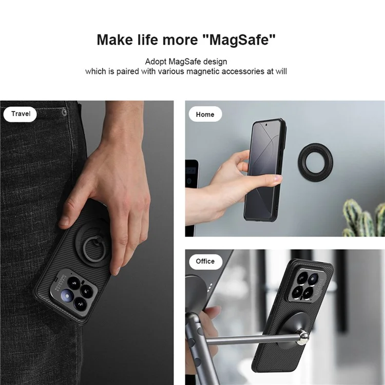 NILLKIN CamShield Prop Magnetic Series for Xiaomi 14 Phone Case Precise Cut-out Camera Protection Cover - Blue