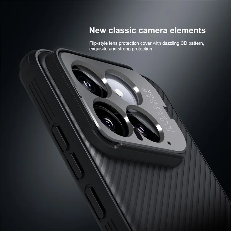 NILLKIN CamShield Prop Series for Xiaomi 14 Phone Case Camera Protection Kickstand Cover - Black