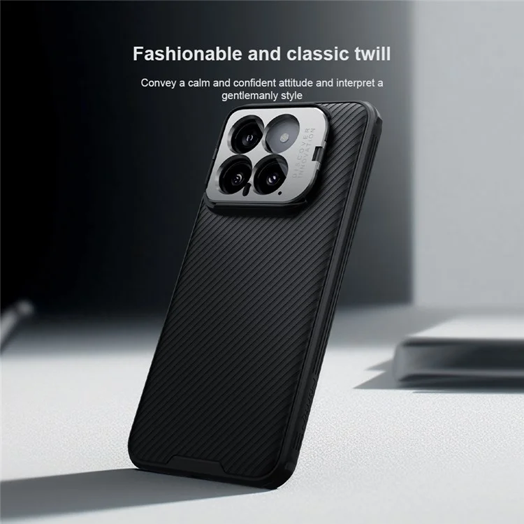 NILLKIN CamShield Prop Series for Xiaomi 14 Phone Case Camera Protection Kickstand Cover - Black