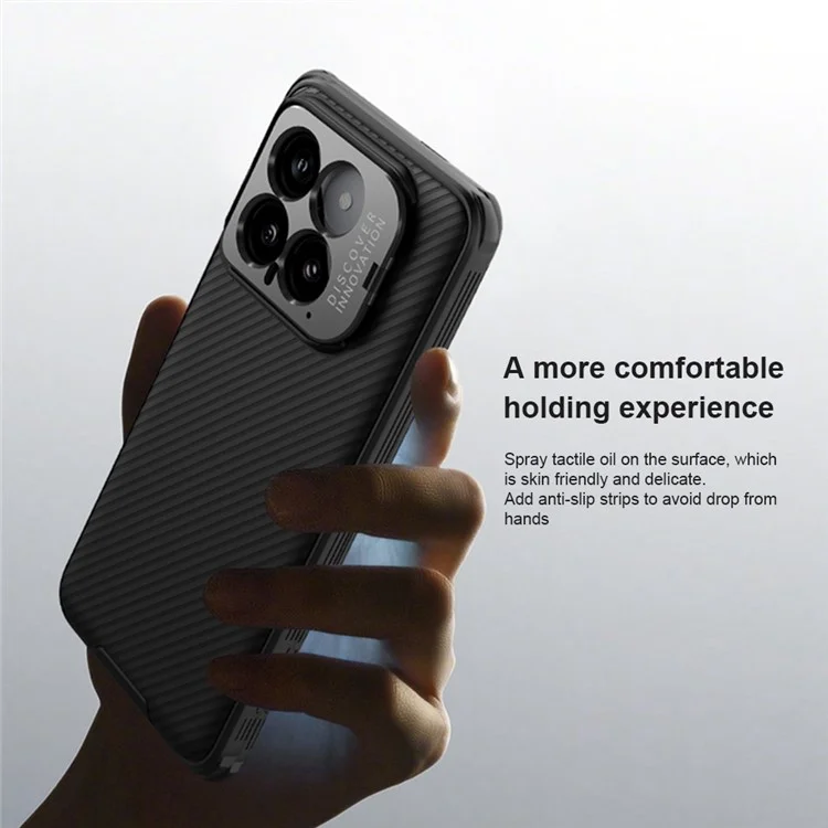 NILLKIN CamShield Prop Series for Xiaomi 14 Phone Case Camera Protection Kickstand Cover - Black