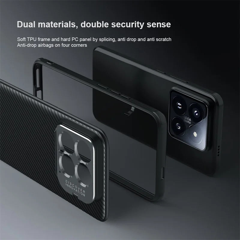 NILLKIN CamShield Prop Series for Xiaomi 14 Phone Case Camera Protection Kickstand Cover - Blue