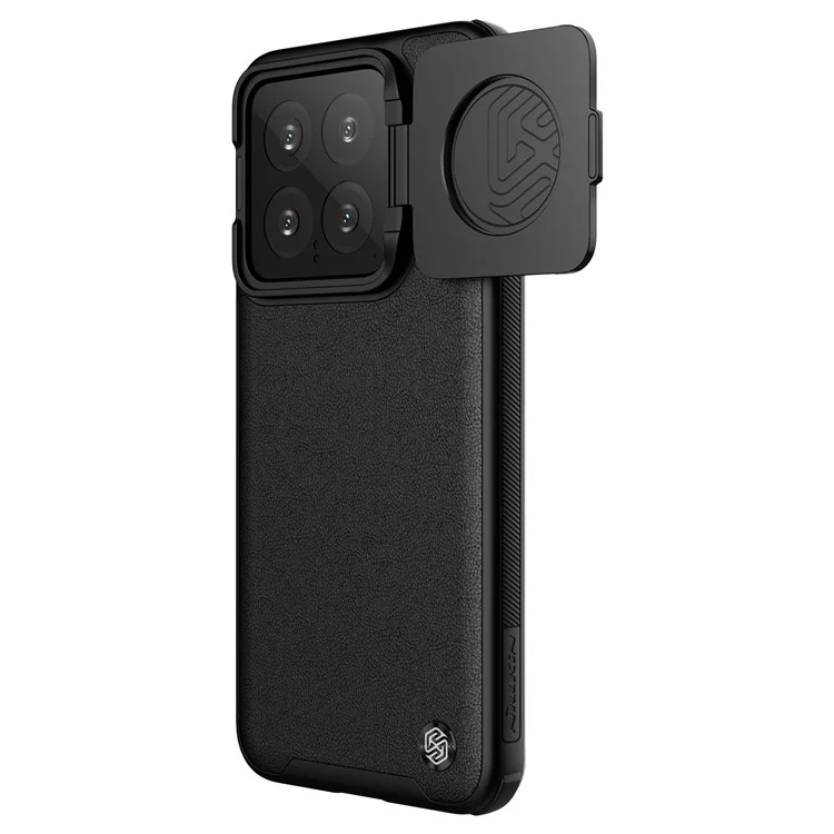 NILLKIN CamShield Prop For Xiaomi 14 Pro Case Leather+PC+TPU Phone Cover - Black