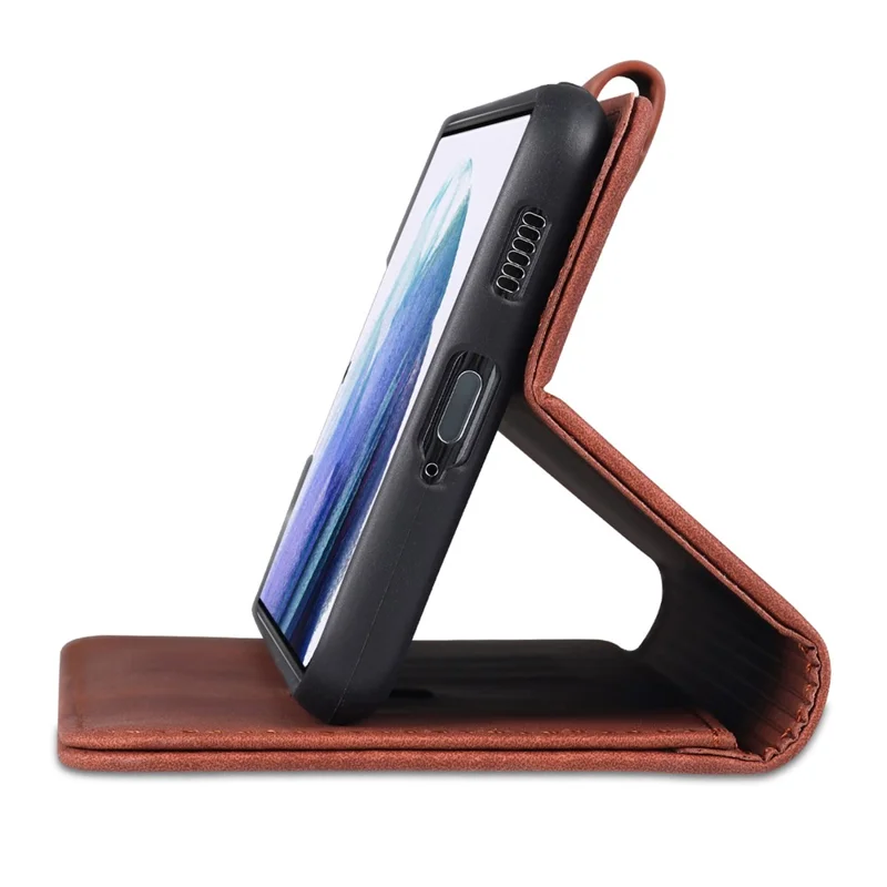 AZNS For Samsung Galaxy S24 Cell Phone Case Wallet Stand PU Leather Shell Phone Cover - Brown