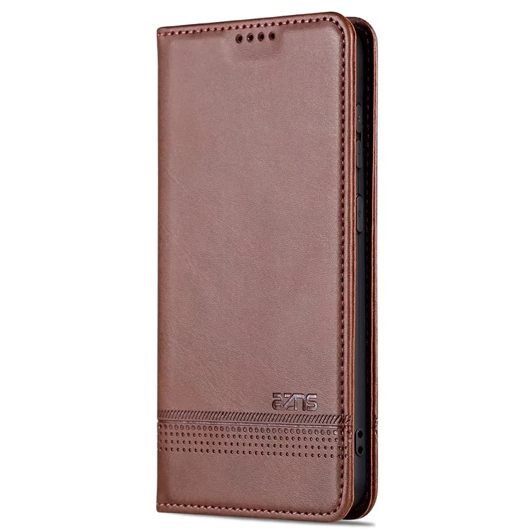 AZNS For Samsung Galaxy S24+ Case Scratch-resistant PU Leather+TPU Stand Phone Protector - Coffee
