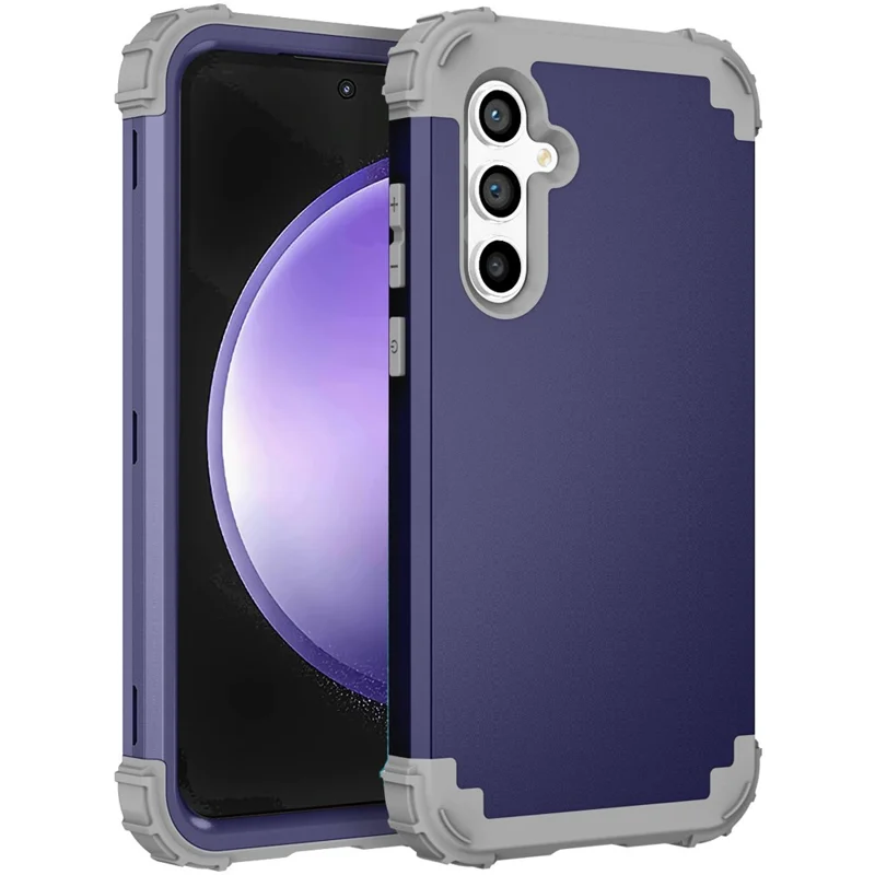L-Style Per Samsung Galaxy S23 FE Custodia PC + TPU Anti-Caduta Cover per Telefono - Blu Navy + Grigio Scuro