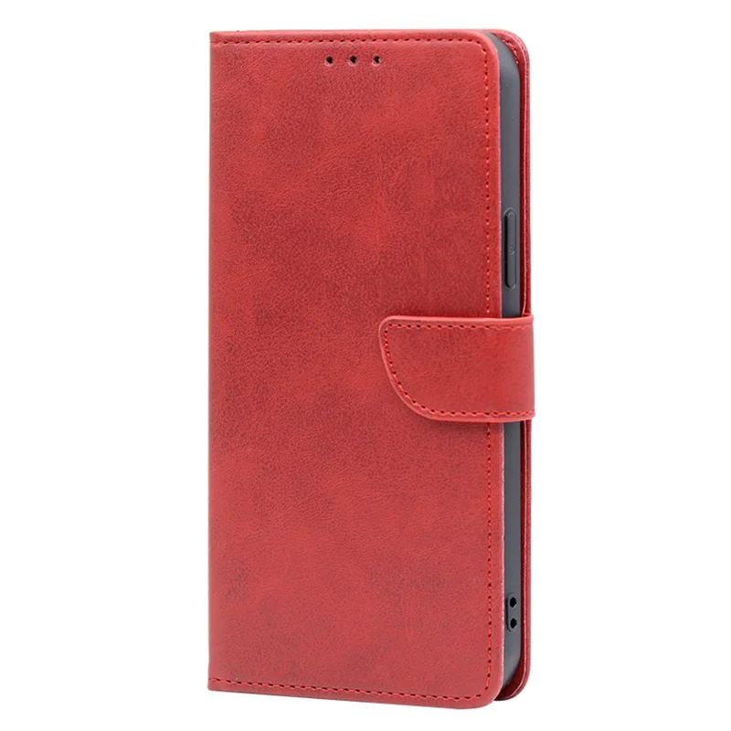 For Sony Xperia 5 V Case Calf Texture PU Leather Stand Wallet Phone Shell - Red