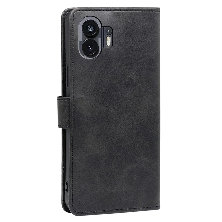 Pour Nothing Phone (2) Étui Résistant aux rayures Texture de veau PU Cuir Coque de téléphone - Noir