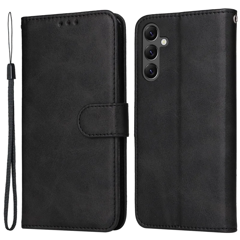 Für Samsung Galaxy A25 5G (Global) (161,0 x 76,5 x 8,3 mm) Hülle Pu-Leder Magnetverschluss Handyhülle - Schwarz