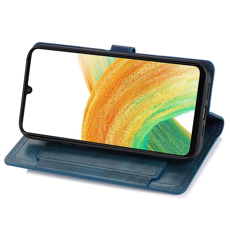 Funda para Samsung Galaxy S24 Ultra Zipper Pocket PU Leather Wallet Stand Phone Cover - Azul