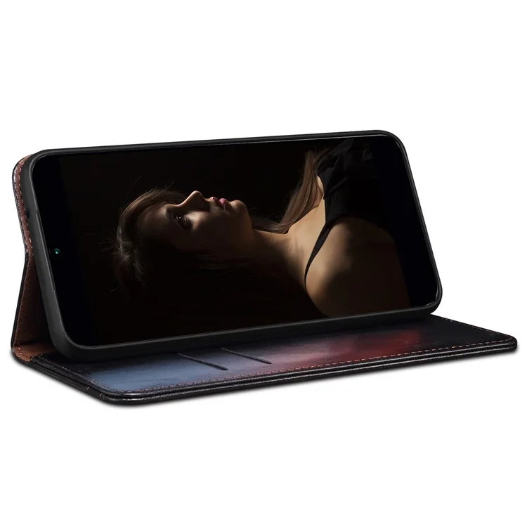 Para Xiaomi Redmi Note 13 Pro 5G / Poco X6 5G Funda Protectora de Teléfono con Soporte de Cuero de PU Resistente a Golpes - Negro