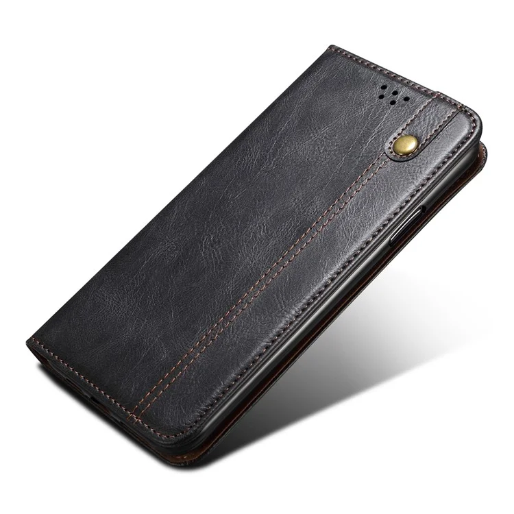 Para Xiaomi Redmi Note 13 Pro 5G / Poco X6 5G Funda Protectora de Teléfono con Soporte de Cuero de PU Resistente a Golpes - Negro