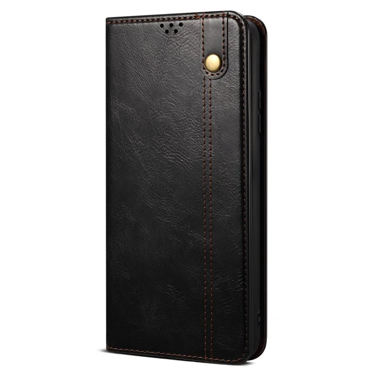 Para Xiaomi Redmi Note 13 Pro 5G / Poco X6 5G Funda Protectora de Teléfono con Soporte de Cuero de PU Resistente a Golpes - Negro