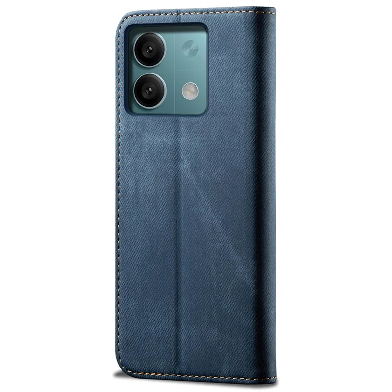 جراب لجهاز Xiaomi Redmi Note 13 5G من جلد PU عالي الجودة مع حامل قابل للطي وحماية من الخدوش - أزرق
