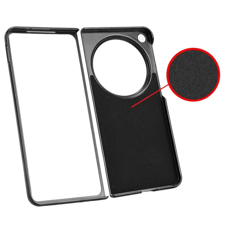 For Oppo Find N3 5G Case Carbon Fiber Texture Leather Coated PC Folding Phone Cover - White