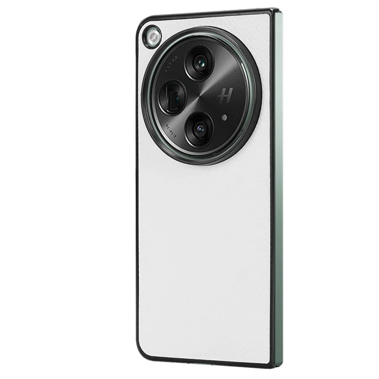 For Oppo Find N3 5G Case Carbon Fiber Texture Leather Coated PC Folding Phone Cover - White